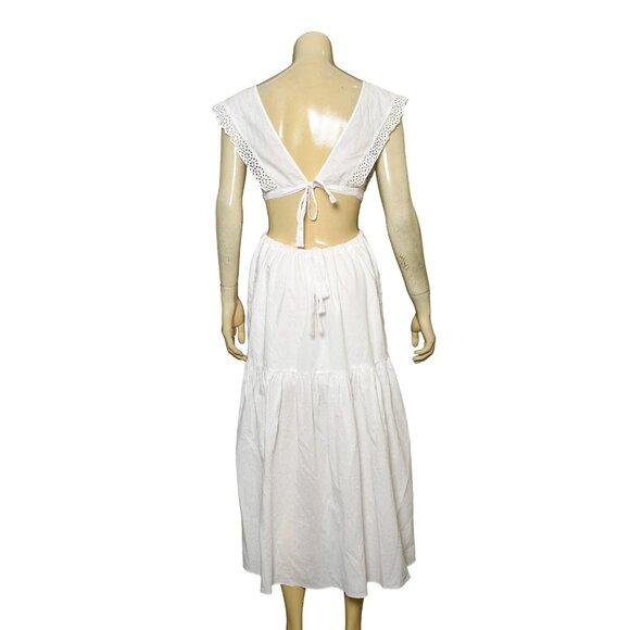 Urban Outfitters Macie Lace Apron Front Midi Dress XL 12 Women Casual NEW 38783 - Picture 5 of 5